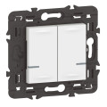 Interrupteur double connecté avec Neutre Mosaic With Netatmo 2x250W compatible Home + Control - blanc