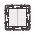 Interrupteur double connecté avec Neutre Mosaic With Netatmo 2x250W compatible Home + Control - blanc