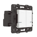 Interrupteur double connecté avec Neutre Mosaic With Netatmo 2x250W compatible Home + Control - blanc