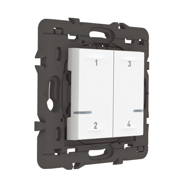 Commande sans fil 4 scénarios Mosaic With Netatmo, blanc, sans plaque, pile incluse