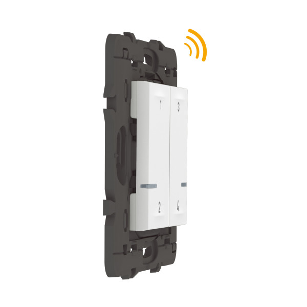 Commande sans fil 4 scénarios Mosaic With Netatmo, blanc, sans plaque, pile incluse