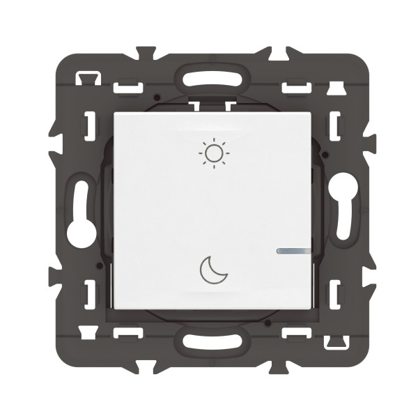 Commande sans fil Lever/Coucher Mosaic blanc, compatible Netatmo, à équiper de plaque