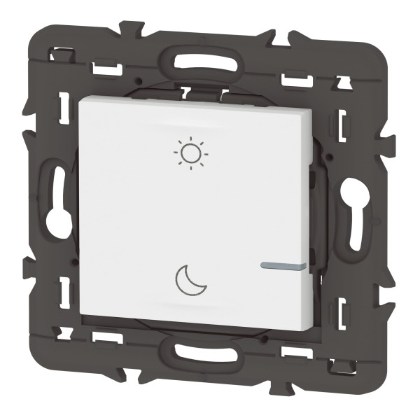 Commande sans fil Lever/Coucher Mosaic blanc, compatible Netatmo, à équiper de plaque