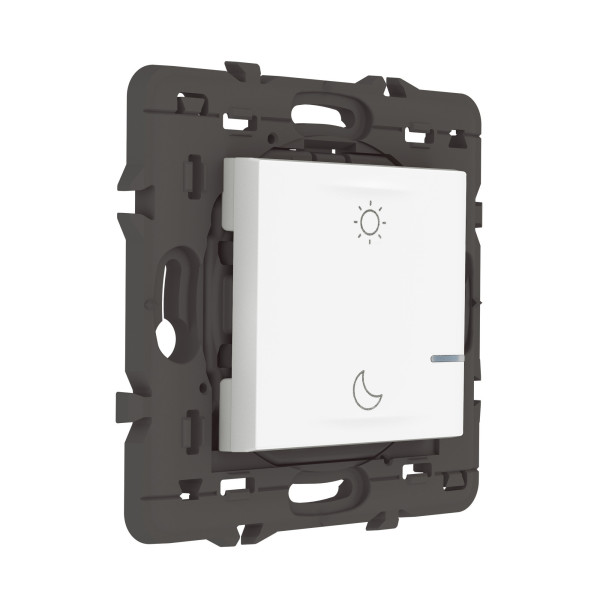 Commande sans fil Lever/Coucher Mosaic blanc, compatible Netatmo, à équiper de plaque