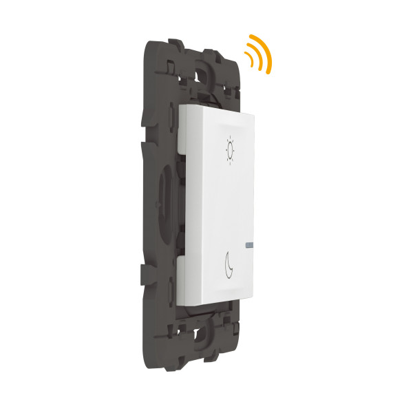 Commande sans fil Lever/Coucher Mosaic blanc, compatible Netatmo, à équiper de plaque