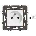 Pack 3 Prises Connectées Mosaic With Netatmo 16A 3680W avec Suivi de Consommation - Blanc