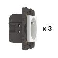 Pack 3 Prises Connectées Mosaic With Netatmo 16A 3680W avec Suivi de Consommation - Blanc