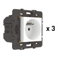 Pack 3 Prises Connectées Mosaic With Netatmo 16A 3680W avec Suivi de Consommation - Blanc