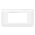 Plaque de finition horizontale Mosaic pour 4 modules blanc antimicrobien