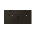 Double prise de courant Mosaic Link Legrand - raccordement latéral 4 modules - 2P+T surface - 45° - encliquetage - IP41 - IK04 - noir