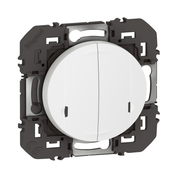 Interrupteur double connecté avec Neutre Dooxie With Netatmo 2x250W compatible Home + Control - Blanc