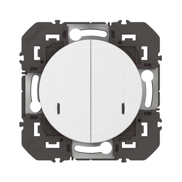 Interrupteur double connecté avec Neutre Dooxie With Netatmo 2x250W compatible Home + Control - Blanc