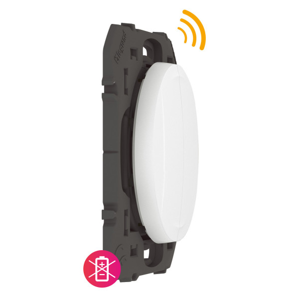 Interrupteur d'eclairage double blanc Legrand Dooxie sans fil/sans pile