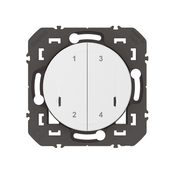 Commande sans fil 4 scénarios Dooxie With Netatmo, blanc, sans plaque