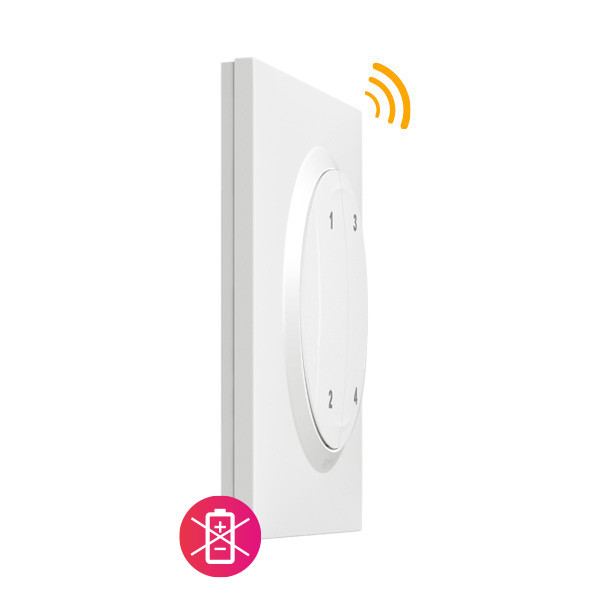 Commande 4 scénarios sans fil ni pile Dooxie With Netatmo - Blanc, autonome et extra-plate