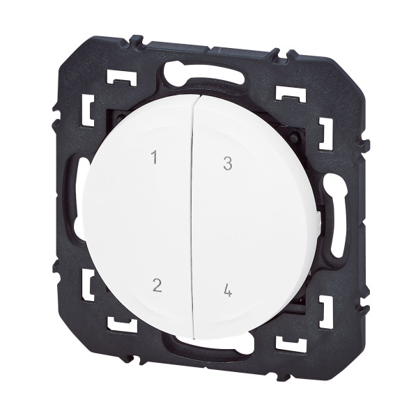 Commande 4 scénarios sans fil ni pile Dooxie With Netatmo - Blanc, autonome et extra-plate
