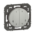 Commande sans fil 4 scénarios Dooxie Netatmo, effet alu, à équiper de plaque