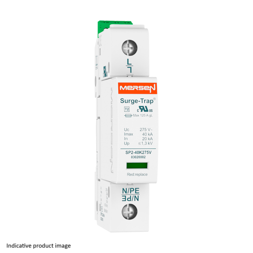 Parafoudre type 2, 40ka, uc150v, l-n, 1 pôle, 1 mod