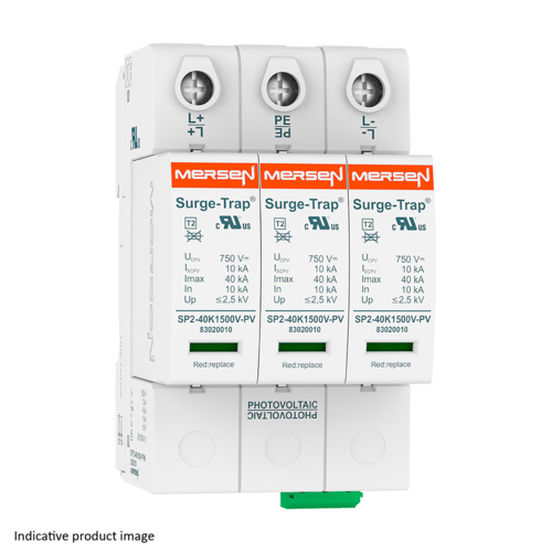 Parafoudre Mersen 3P 40kA Ucpv 1060V 3 modules Type 2 débrochable 