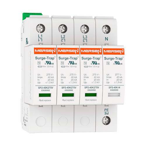 Parafoudre Mersen 4P 40kA Uc275V 4 modules Type 2 débrochable remote