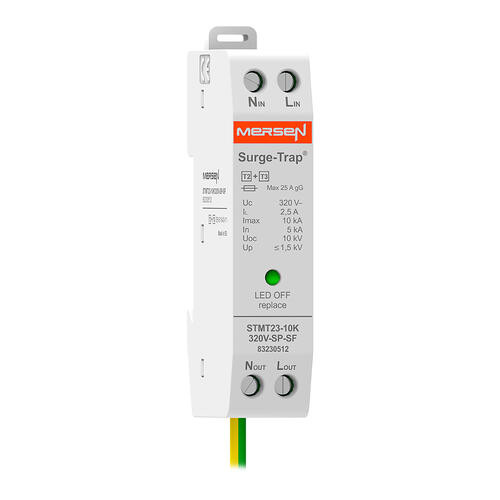Parafoudre Mersen 2P 10kA Uc320V Type 2+3 coffret à raccordement 