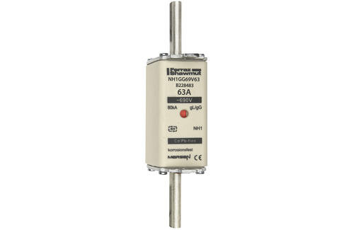 Fusible nh1 gg 63a - indicateur - 690v