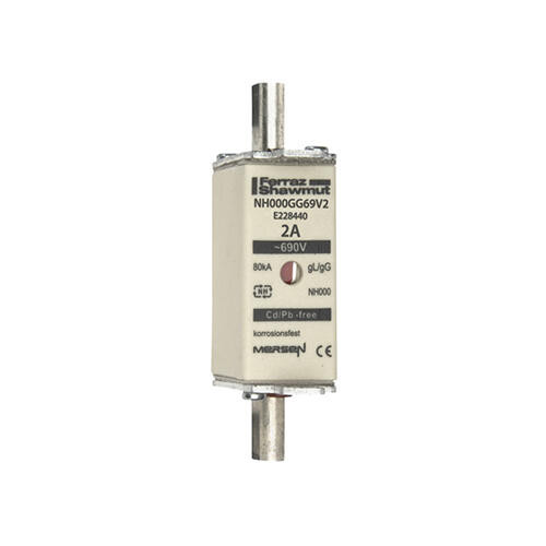 Fusible nh000 gg 2a - indicateur - 690v