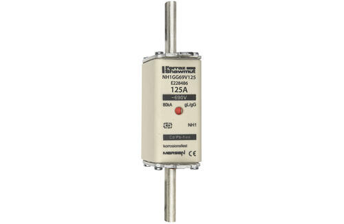 Fusible nh1 gg 125a - indicateur - 690v