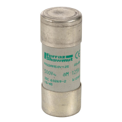 Cartouche fusible Mersen type aM 125A sans percuteur 22x58 mm 500V