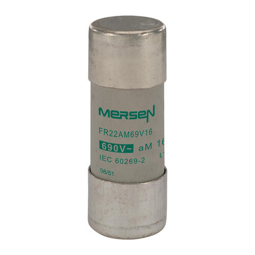 Cartouche fusible Mersen type aM 16A sans indicateur 22x58 mm 690V