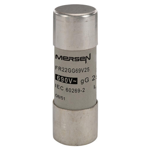 Cartouche fusible Mersen type gG 25A sans indicateur 22x58 mm 690V