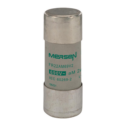 Cartouche fusible Mersen type aM 2A sans indicateur 22x58 mm 690V