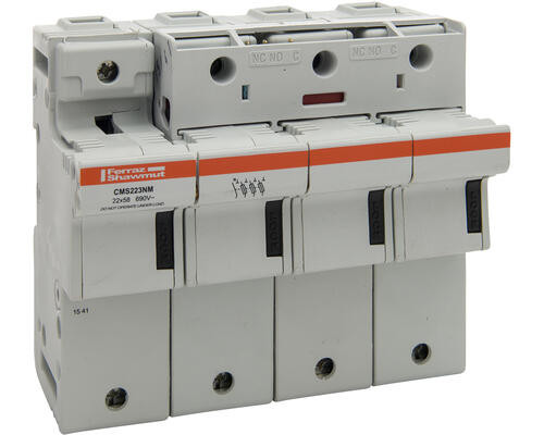 Porte-Cartouche fusible Mersen Modulostar 3P+N 125A pour Cartouche fusible 22x58mm avec microcontact IP20 
