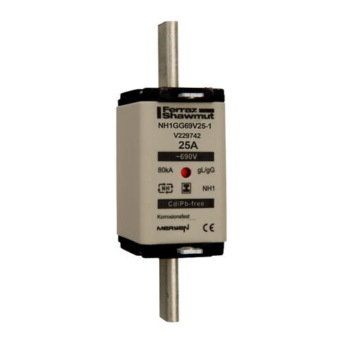 Fusible nh1 gg 25a - indicateur - 690v