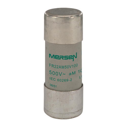 Cartouche fusible Mersen type aM 100A sans percuteur 22x58 mm 500V