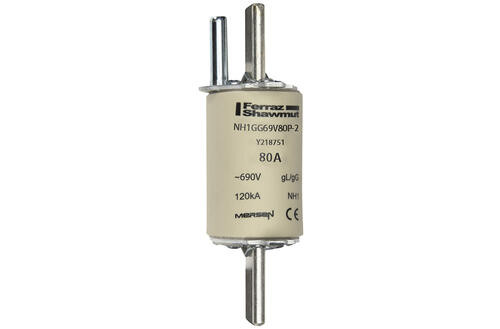 Fusible nh1 gg 80a - percuteur - 690v