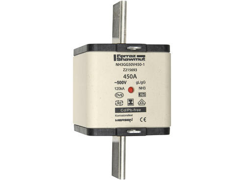 Fusible nh3 gg 450a - indicateur - 500v