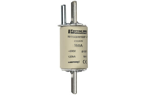Fusible nh1 gg 160a - percuteur - 690v