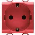 German standard socket-outlet 250v ac - for dedicated lines - 2p+e 16a - 2 modules - red - antibacterial - chorus