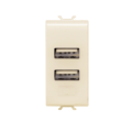 Double usb power supply - 100-240v ac 50/60hz - ivory - chorus