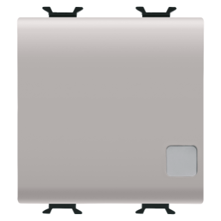 One-way switch 1p 250v ac - 16ax illuminable - with replaceable neutral lens - 2 modules - natural beige - chorus