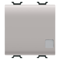 One-way switch 1p 250v ac - 16ax illuminable - with replaceable neutral lens - 2 modules - natural beige - chorus