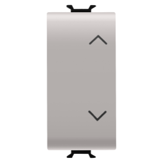 Push-button 1p 250v ac - no+no 10a - with interlock -symbol up- down - 1 module - natural beige - chorus