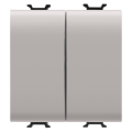 Two-way switch + push button - 250v ac - quick wiring terminals - 1p 16ax / 1p no 16a - neutral button - 2 modules - natural beige - chorus