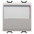 Push-button with illuminated name plate 250v ac - no 10a - 2 modules - natural beige - chorus