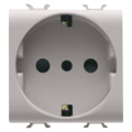 Italian/german standard socket-outlet 250v ac - 2p+e 16a - p30 - 2 modules - natural beige - chorus
