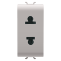 Euro-american standard socket-outlet 250/125v ac - 2p 15a - 1 module - natural beige - chorus