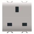 British standard socket-outlet 250v ac - 2p+e 13a - 2 modules - natural beige - chorus