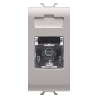 International standard telephone socket - rj11 - screw-on terminals - 1 module - natural beige - chorus