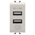 Chargeur double usb a+a 5v 3a 1m beige